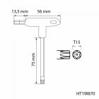 T-Typ Torx Sicherheitsschlüssel, lang TT15 – Bild 3