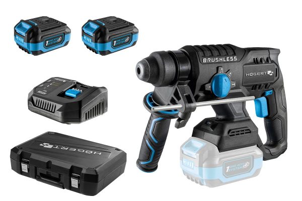 Set bürstenloser Bohrhammer mit Meißelfunktion 18V + 2Ah Akku – Bild 7