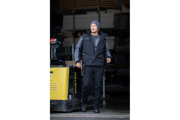 AMOS Winter-Arbeitsjacke mit Kapuze schwarz 3XL (58) – Bild 3
