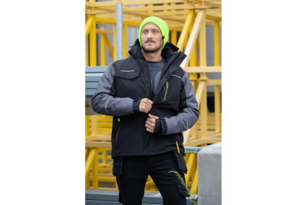 AMOS Winter-Arbeitsjacke mit Kapuze schwarz 3XL (58) – Bild 5