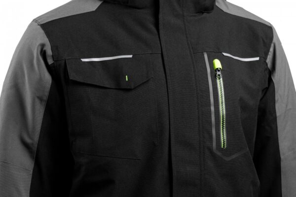 AMOS Winter-Arbeitsjacke mit Kapuze schwarz 3XL (58) – Bild 9