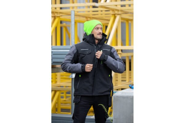 AMOS Winter-Arbeitsjacke mit Kapuze schwarz 3XL (58) – Bild 6