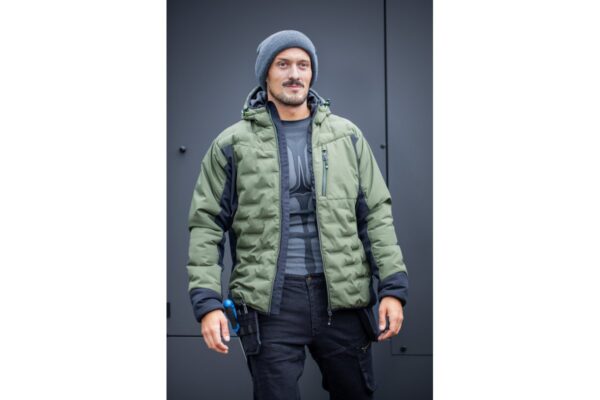 PAUL Winter-Arbeitsjacke mit Kapuze oliv 3XL (58) – Bild 3