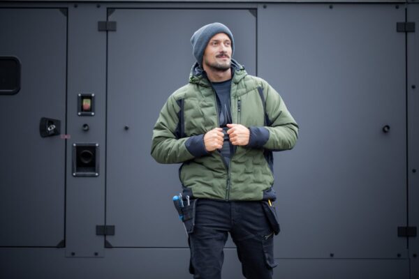 PAUL Winter-Arbeitsjacke mit Kapuze oliv 3XL (58) – Bild 7