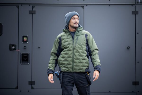 PAUL Winter-Arbeitsjacke mit Kapuze oliv 3XL (58) – Bild 2